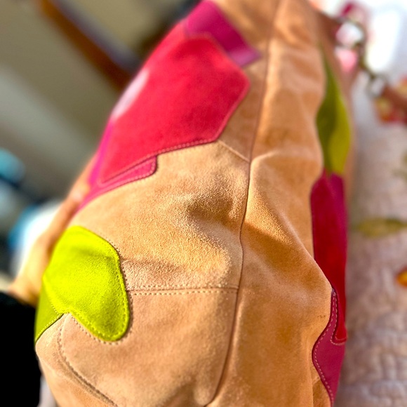 Coach Limited Edition Poppy Floral Appliqué Pink Leather Large Tote Bag - Picture 7 of 16